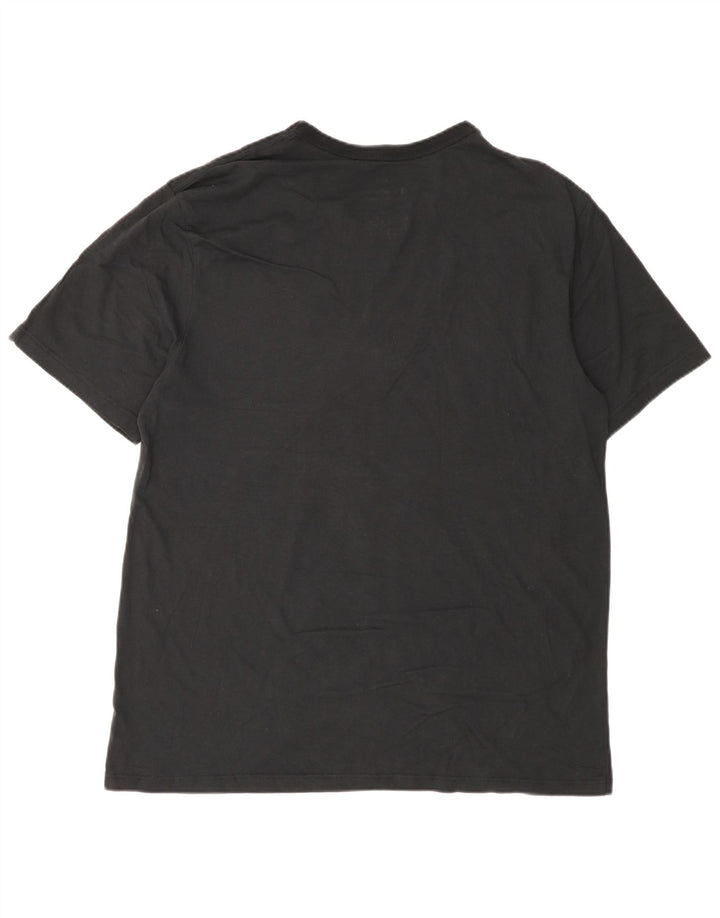 Champion Mens Graphic T-Shirt Top Large Black Cotton