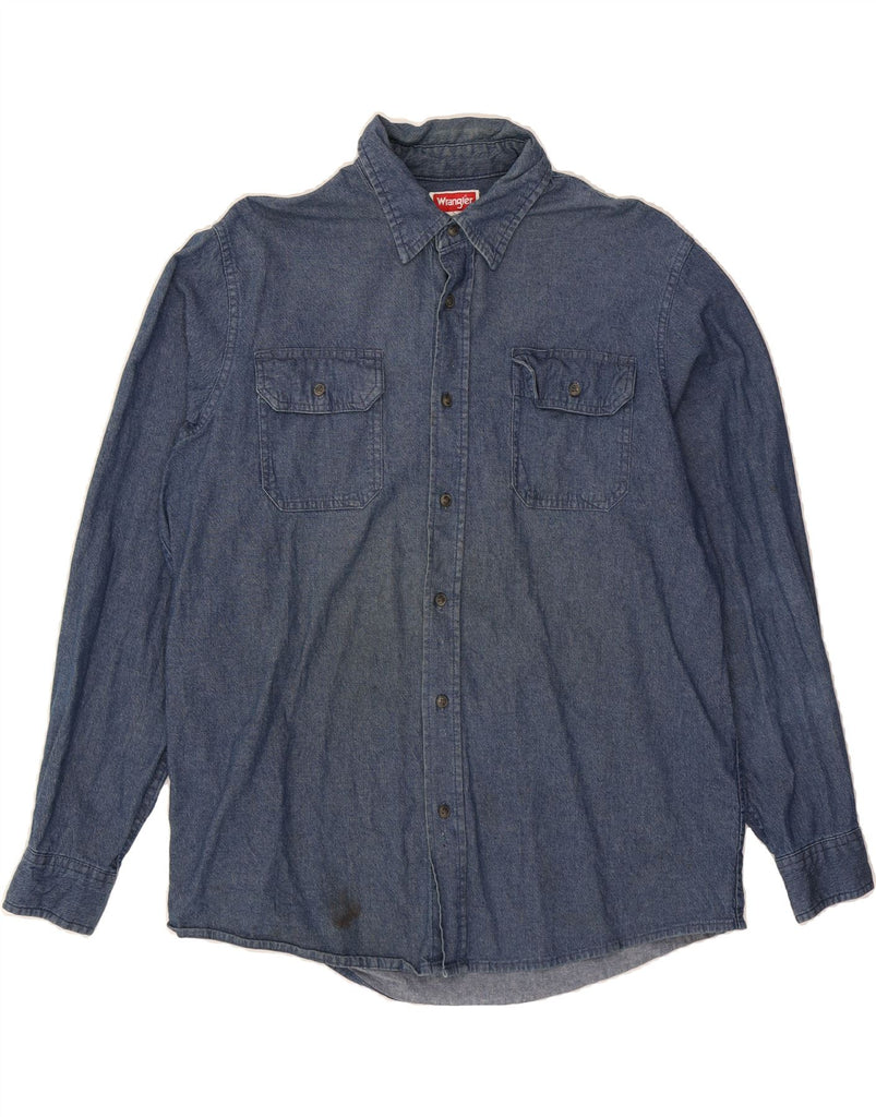 WRANGLER Mens Denim Shirt Large Blue Cotton Vintage Wrangler and Second-Hand Wrangler from Messina Hembry 