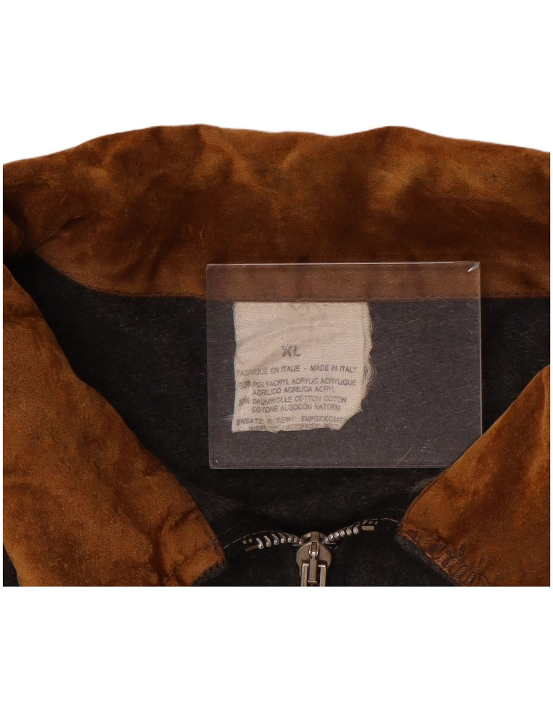 Vintage Mens Graphic Bomber Jacket UK 42 XL Grey Colourblock Acrylic