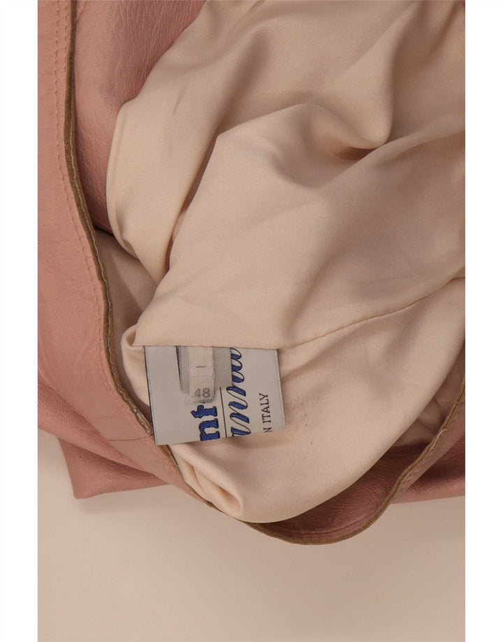 Wanted Womens Leather Racer Jacket IT 48 XL Pink