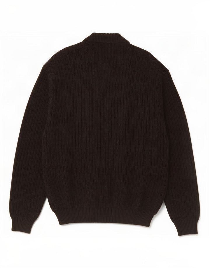 Malagrida Mens Cardigan Sweater XL Brown Wool