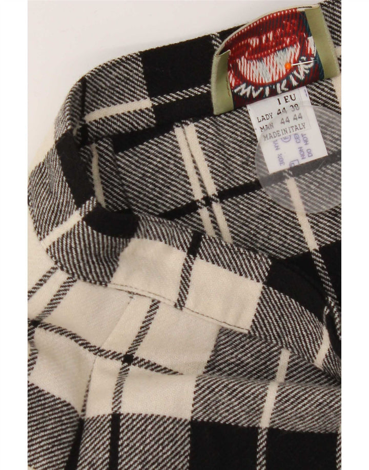 Silvy Womens Wrap Skirt IT 44 Medium W26 Black Plaid Wool