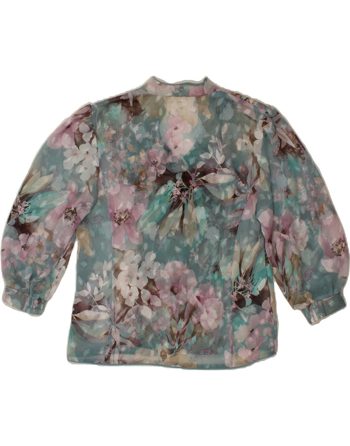 FRANKENWALDER Womens 3/4 Sleeve Shirt Blouse EU 38 Medium Blue Floral Vintage Frankenwalder and Second-Hand Frankenwalder from Messina Hembry 