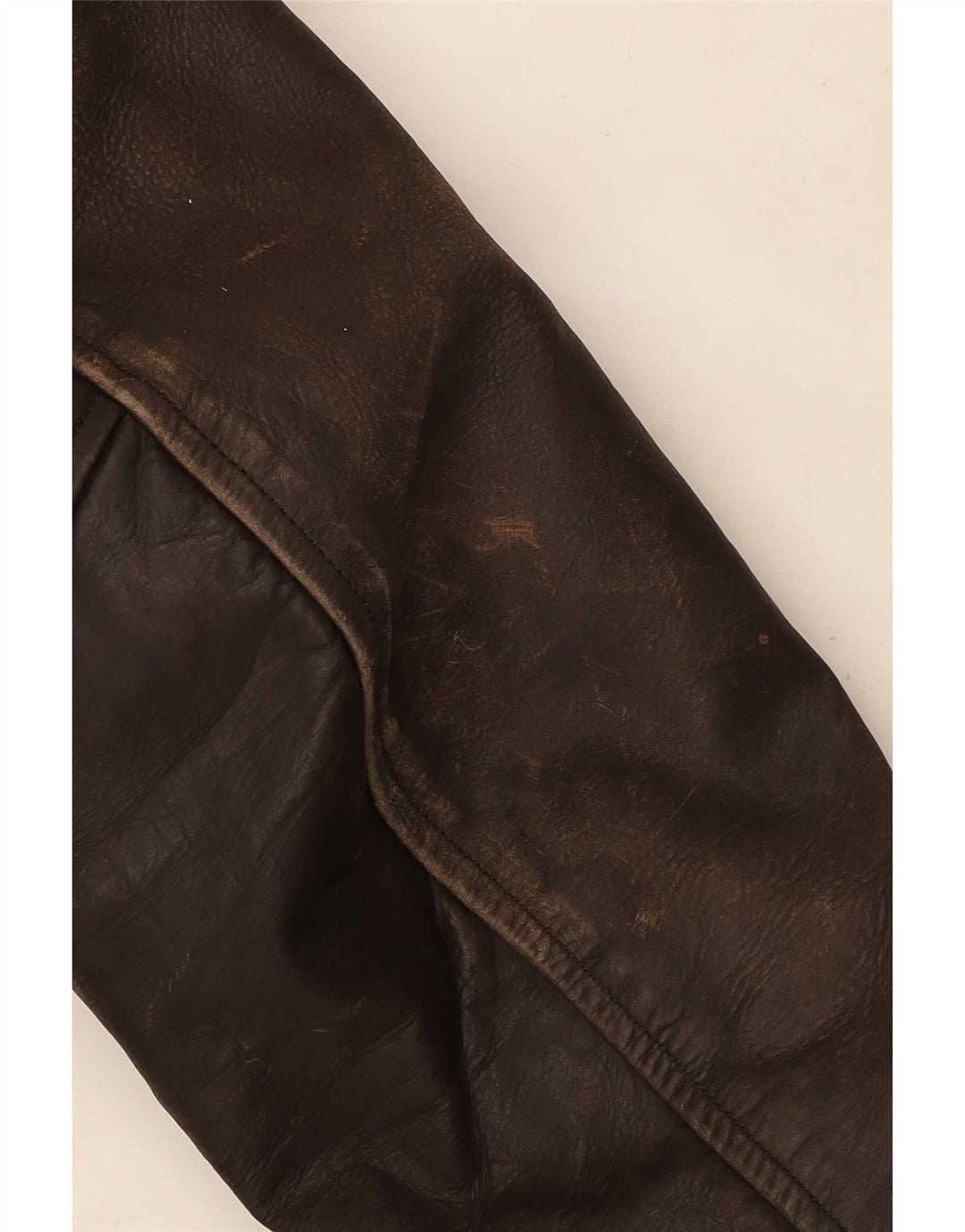 Redskins Mens Motorstyle Leather Biker Jacket UK 40 Large Brown Colourblock