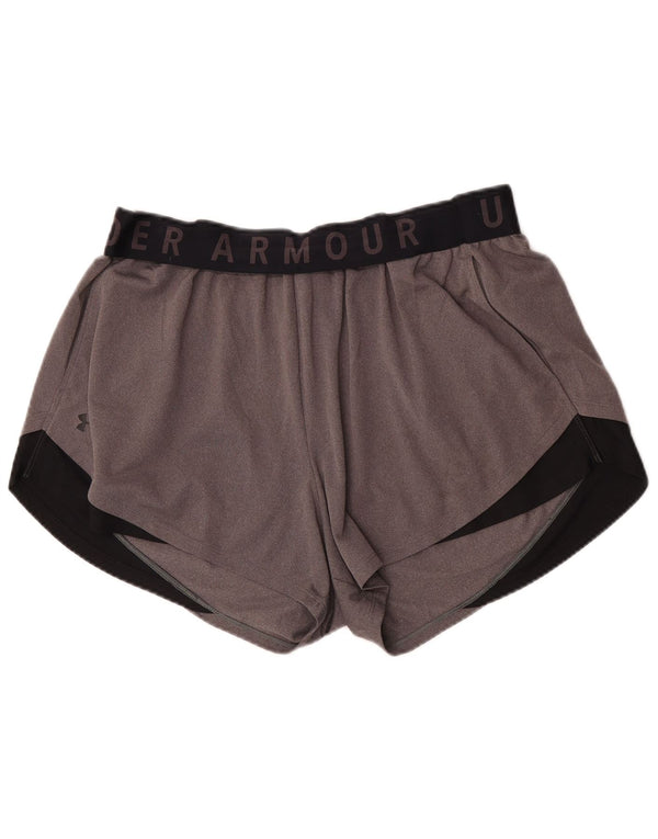 Under Armour Womens Heat Gear Sport Shorts UK 18 XL Grey Colourblock
