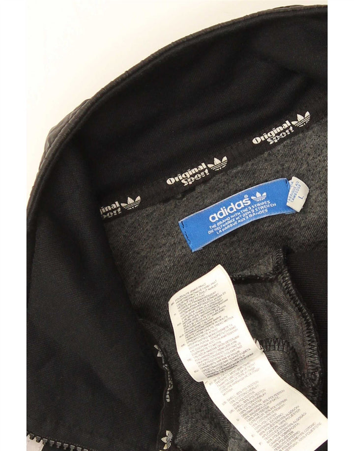Adidas Mens Tracksuit Top Jacket Large Black Polyester