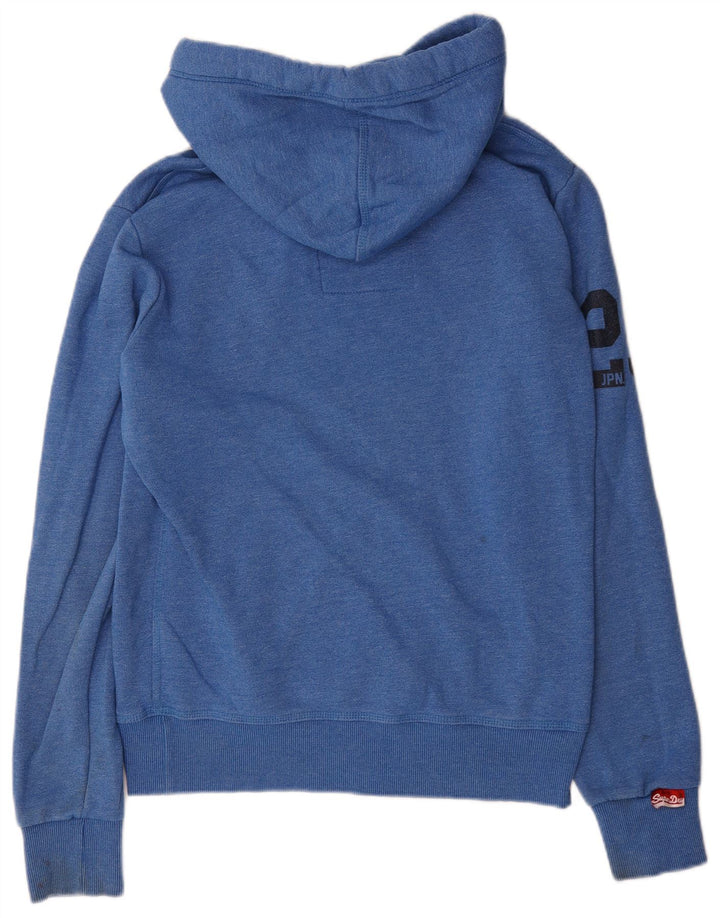 Superdry Mens Graphic Hoodie Jumper Medium Blue Cotton
