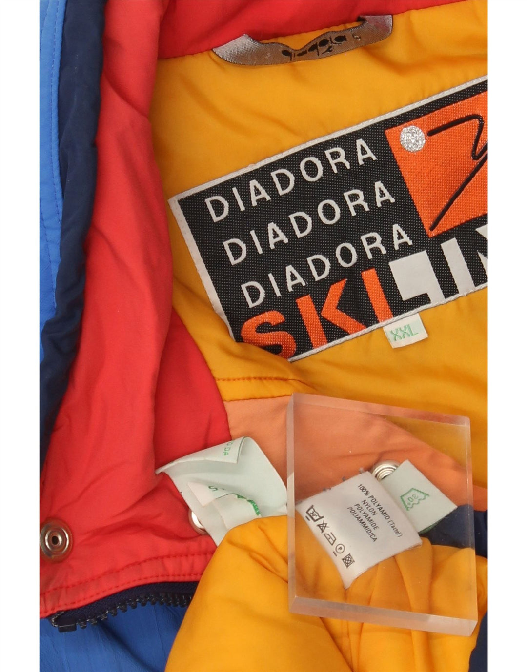 Diadora Mens Ski Jacket UK 44 2XL Multicoloured Colourblock Polyamide