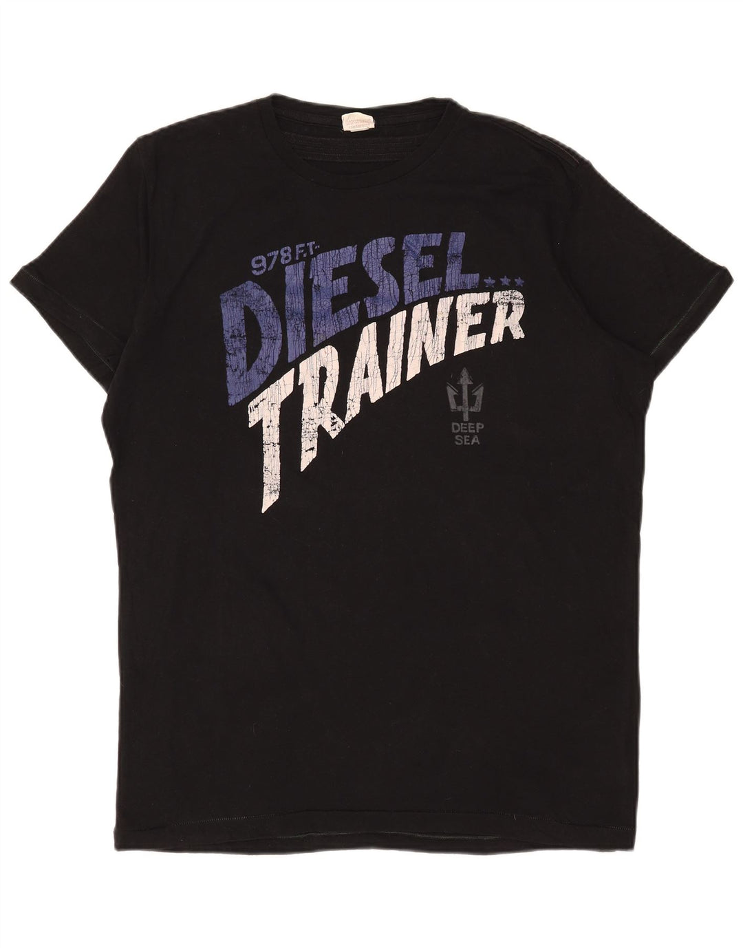 Diesel Mens Graphic T-Shirt Top XL Black Cotton