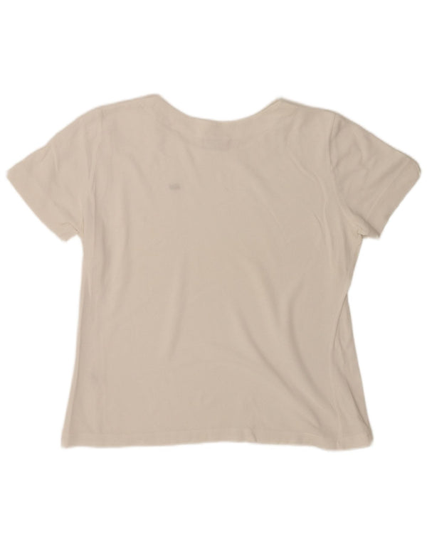 Lacoste Womens T-Shirt Top Size 46 XL White Cotton