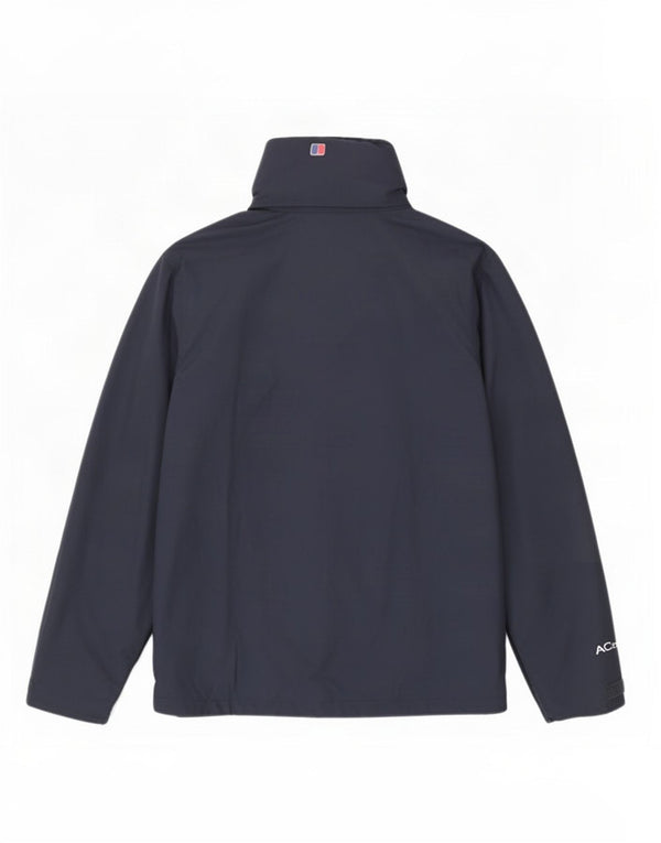 Berghaus Mens Hooded Windbreaker Jacket UK 40 Large Navy Blue Polyamide