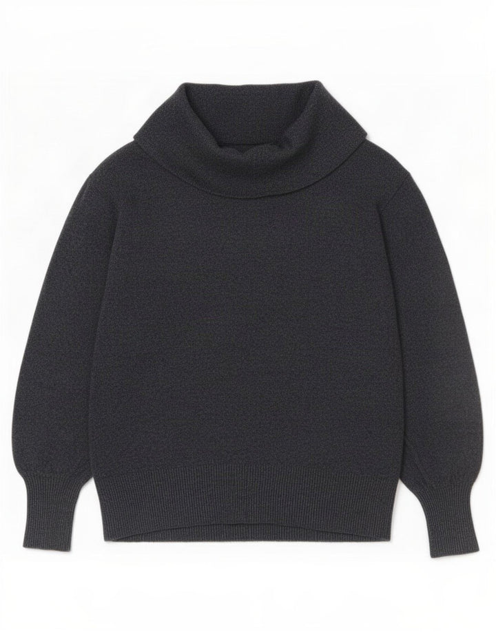 Marks & Spencer Womens Roll Neck Jumper Sweater UK 12 Medium Grey Viscose