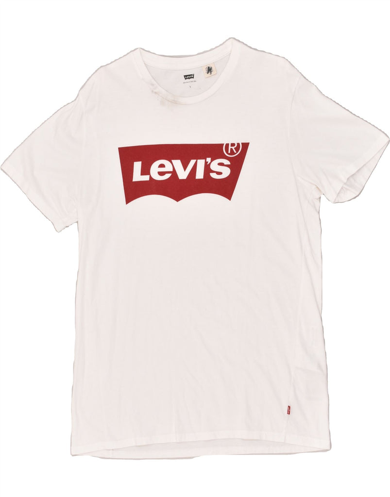 LEVI'S Mens Graphic T-Shirt Top Large White Cotton | Vintage Levi's | Thrift | Second-Hand Levi's | Used Clothing | Messina Hembry 