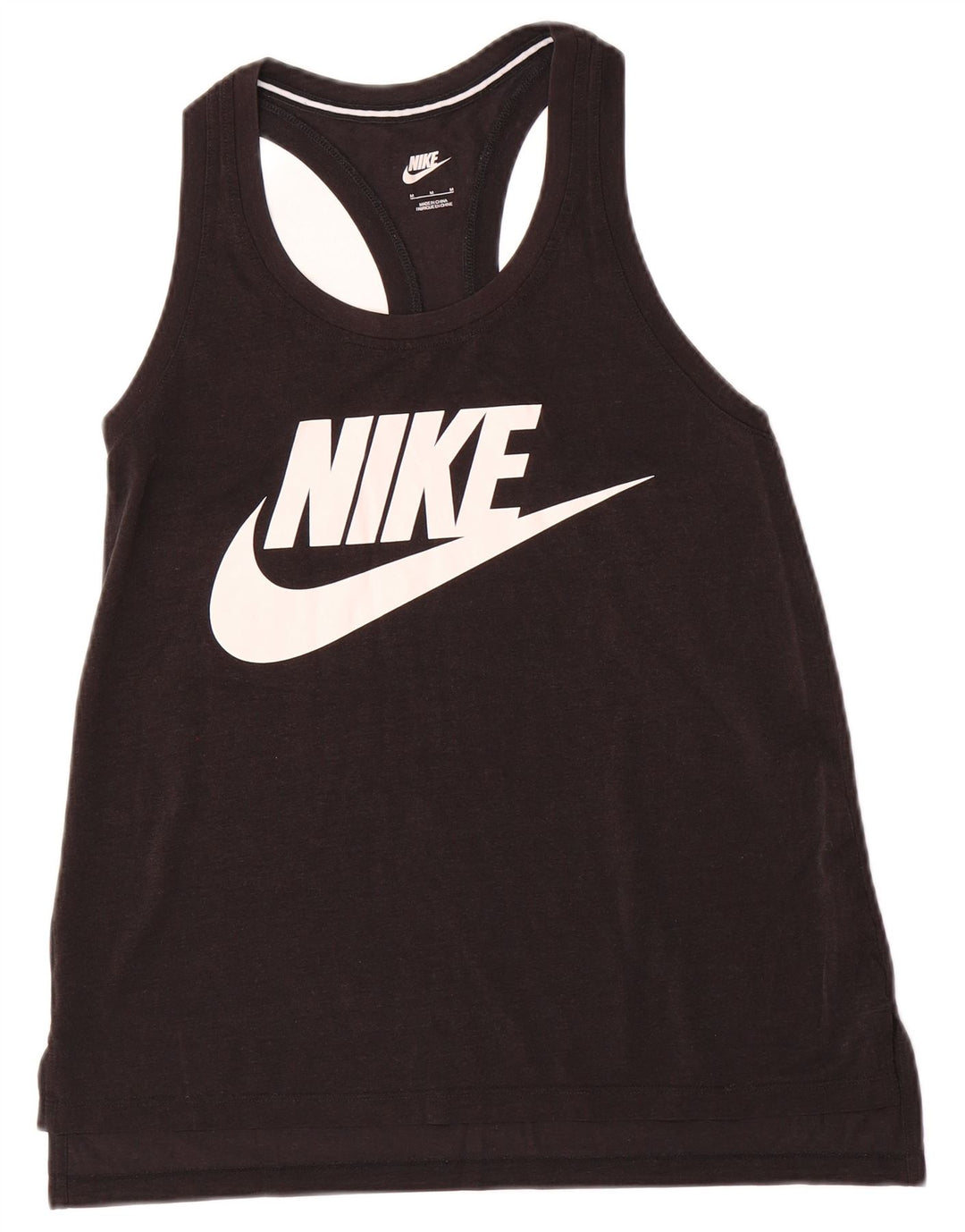 NIKE Womens Graphic Vest Top UK 12 Medium Black