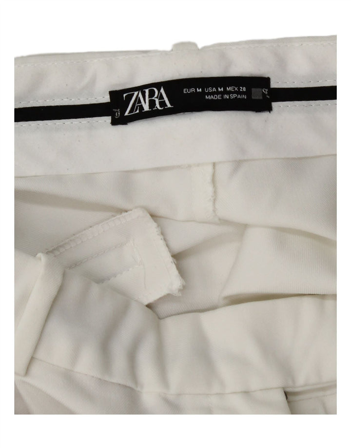 Zara Womens Wide Leg Chino Trousers Medium W28 L31 White
