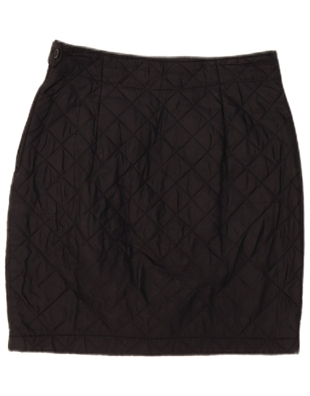 Benetton Womens Quilted Mini Skirt IT 44 Medium W30 Black Polyamide