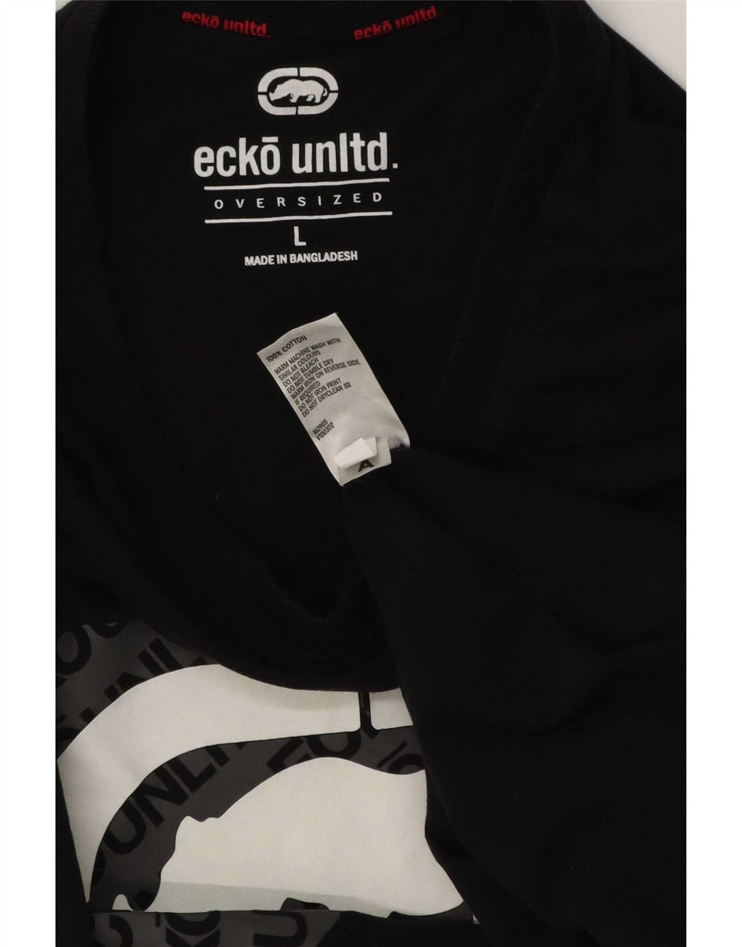 Ecko Unltd Mens Graphic T-Shirt Top Large Black Cotton