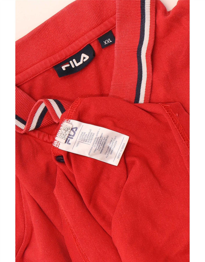 Fila Mens Polo Shirt 2XL Red Cotton