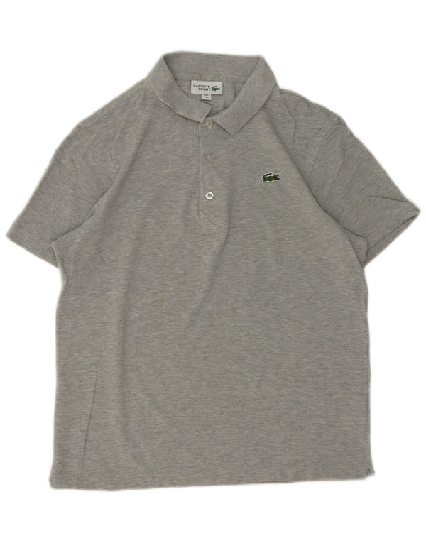 Lacoste Mens Polo Shirt Size 4 Medium Grey Flecked Cotton