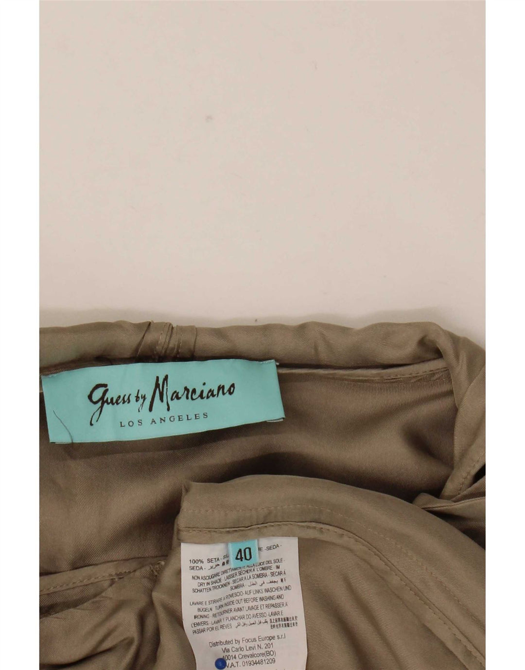 Guess By Marciano Womens Hooded Utility Jacket IT 40 Small Beige Silk