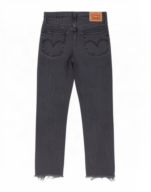 Levi's Womens 501 Crop Straight Jeans W27 L26 Grey Cotton