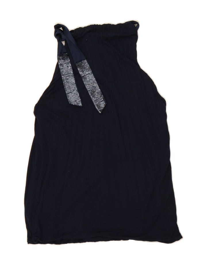 ARMANI JEANS Womens Halter Top UK 18 XL Navy Blue Vintage Armani Jeans and Second-Hand Armani Jeans from Messina Hembry 