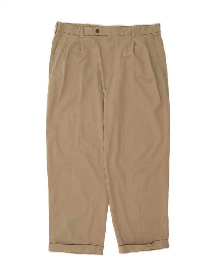 IZOD Mens Pegged Suit Trousers W38 L30 Beige Polyester Vintage Izod and Second-Hand Izod from Messina Hembry 