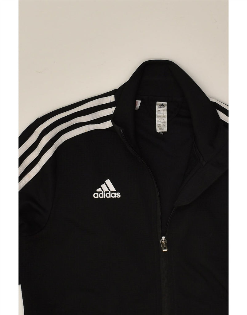 ADIDAS Boys Climalite Tracksuit Top Jacket 11-12 Years Black Polyester | Vintage Adidas | Thrift | Second-Hand Adidas | Used Clothing | Messina Hembry 