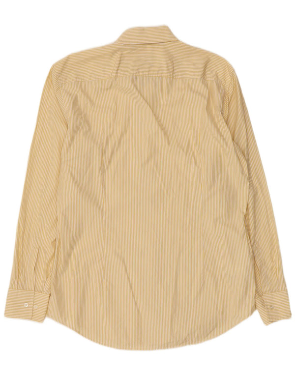 Hugo Boss Mens Shirt Size 41 16 Large Yellow Pinstripe Cotton