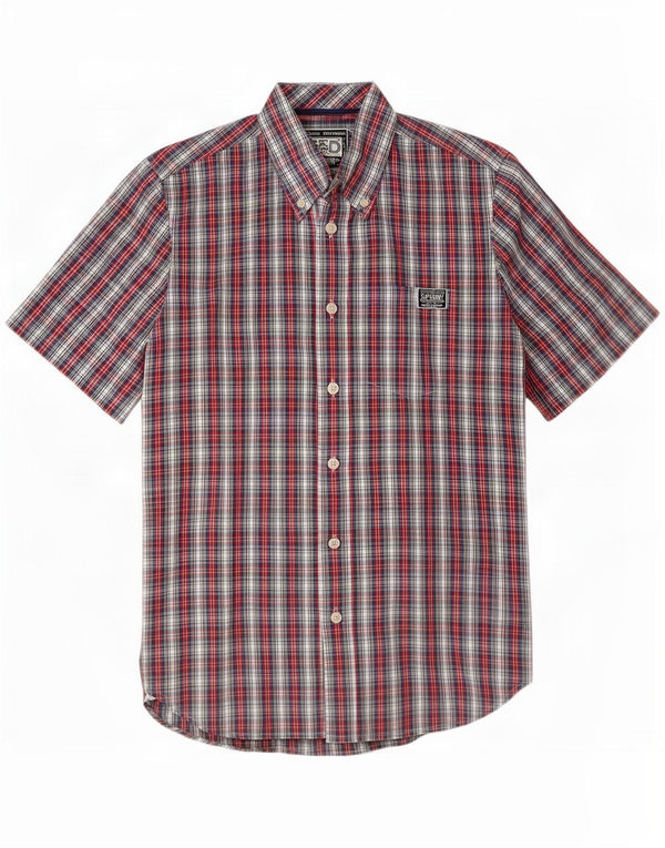 Superdry Mens Short Sleeve Shirt Medium Multicoloured Check Cotton