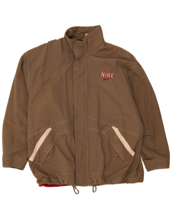 Nike Mens Loose Fit Windbreaker Jacket UK 45/47 XL Brown Nylon
