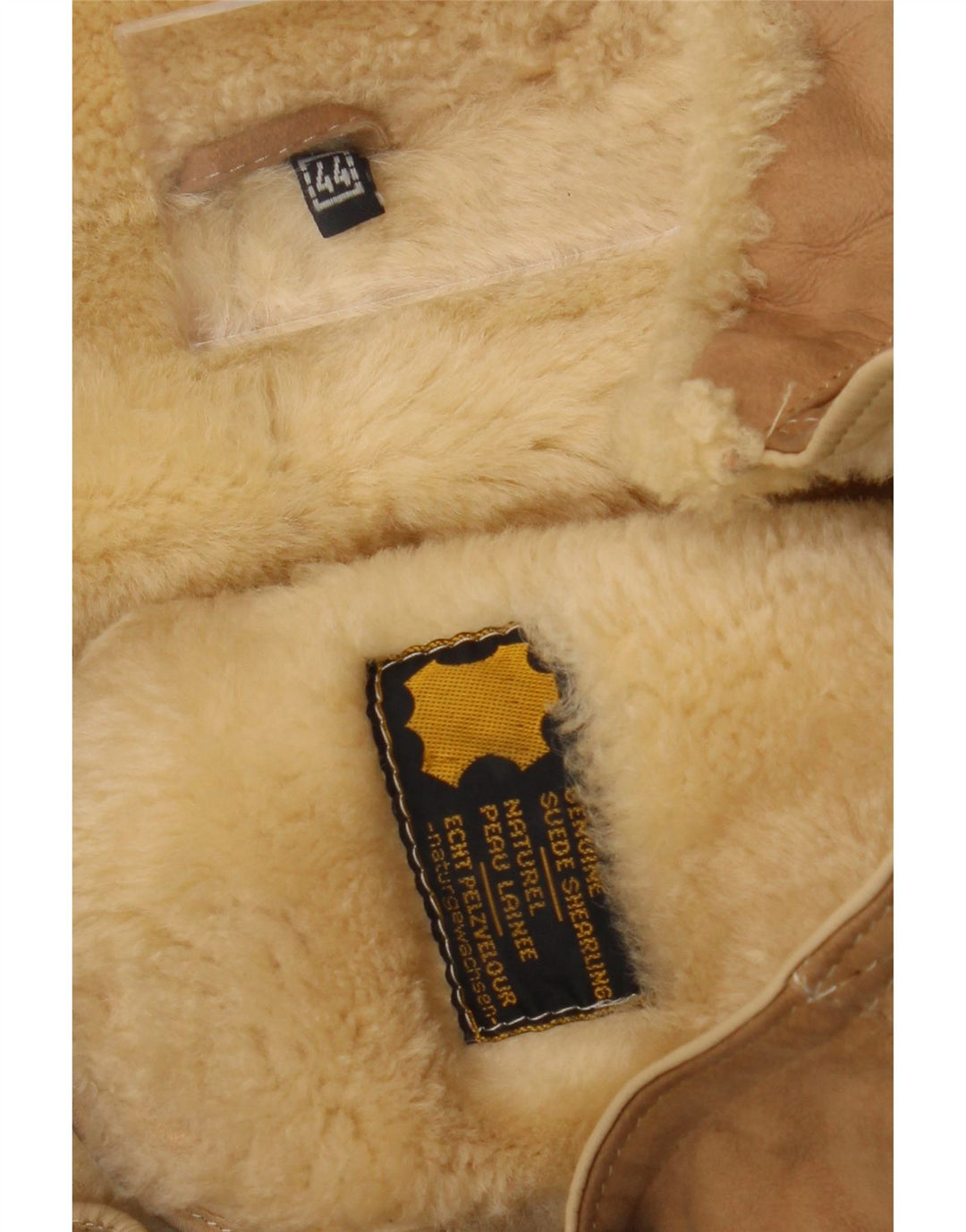Vintage Womens Shearling Coat IT 44 Medium Beige Shearling