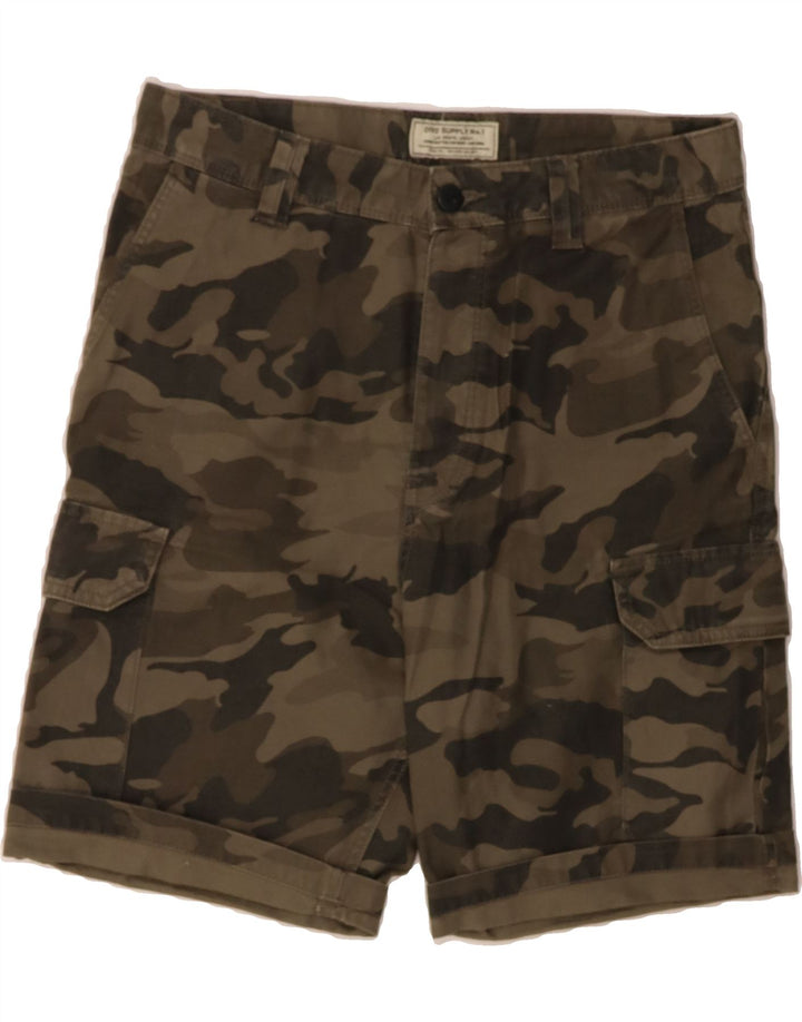 DIVIDED Mens Cargo Shorts W28 Small  Brown Camouflage Cotton Vintage Divided and Second-Hand Divided from Messina Hembry 