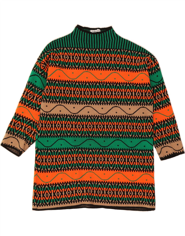 VINTAGE Womens Turtle Neck Jumper Sweater UK 16 Large Multicoloured Vintage Vintage and Second-Hand Vintage from Messina Hembry 