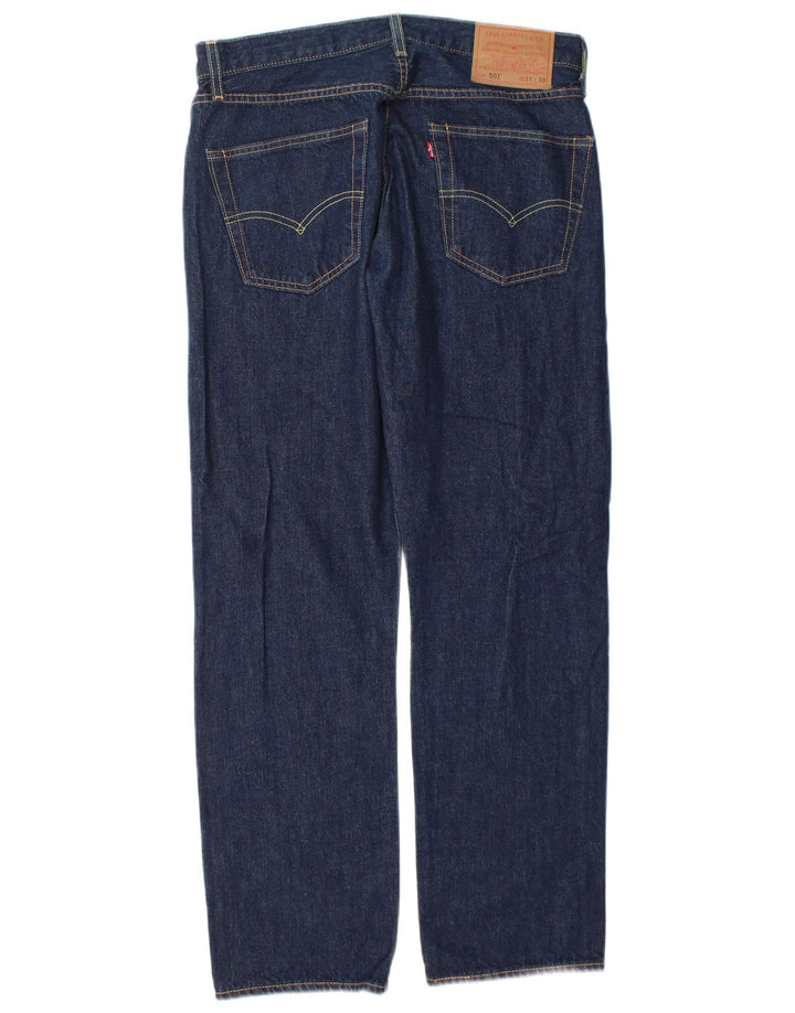 Levi's Mens 501 Straight Jeans W31 L30 Navy Blue Cotton