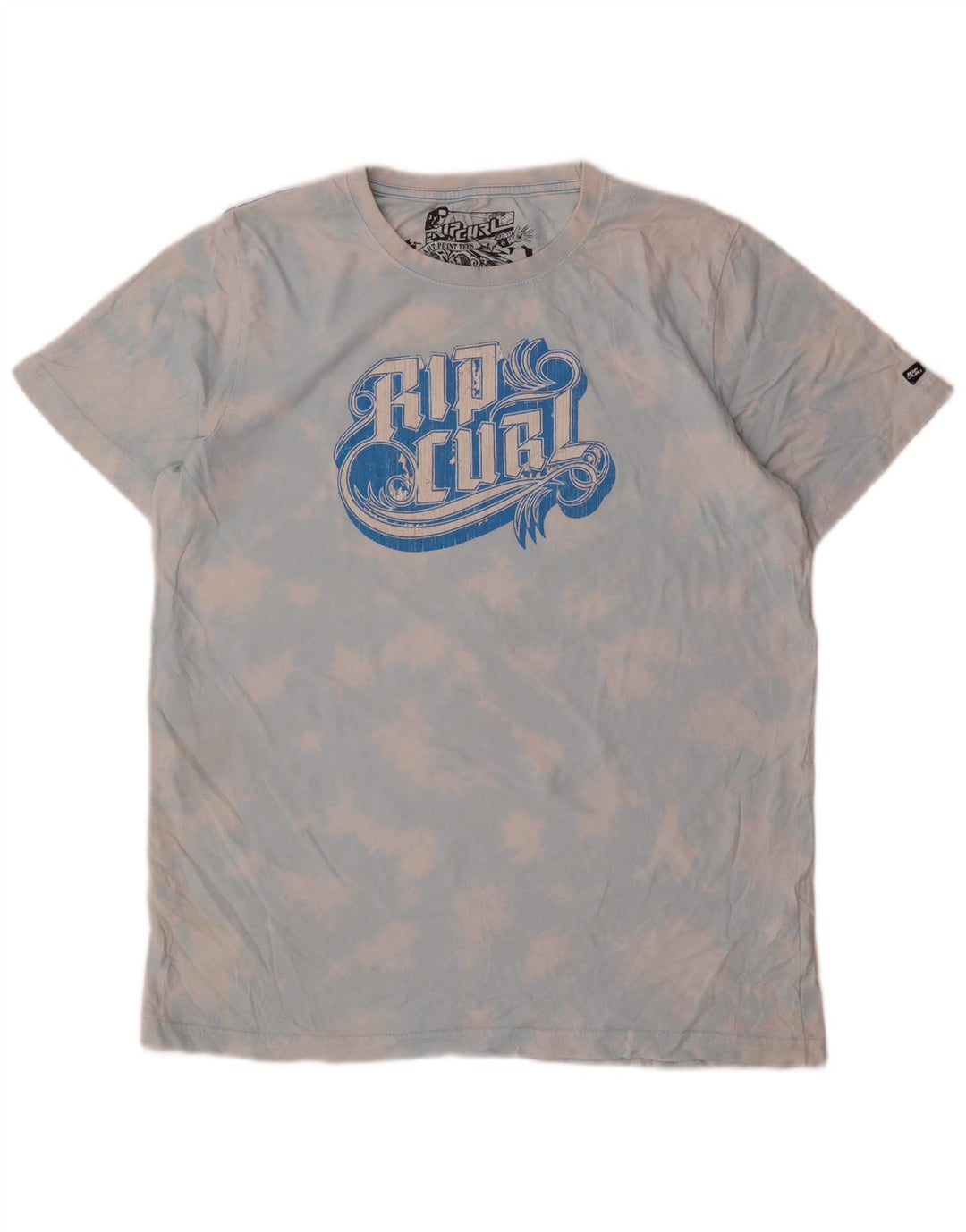 Rip Curl Mens Graphic T-Shirt Top XL Blue Tie Dye Cotton