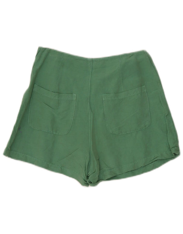 Zara Womens Casual Shorts Small W26 Green Linen