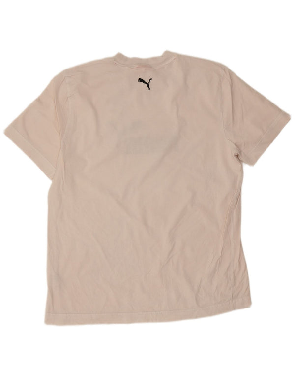 Puma Mens Graphic T-Shirt Top Large White Cotton