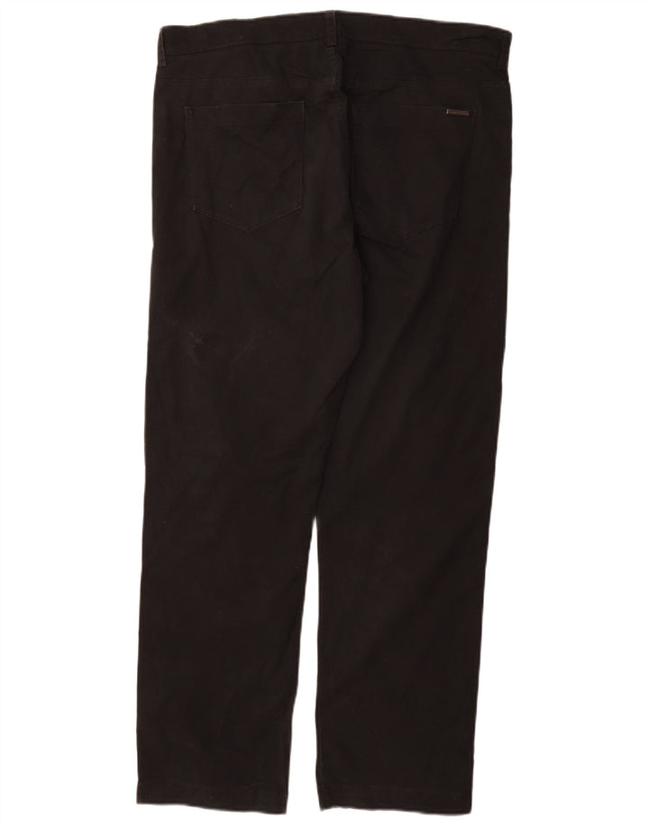 CALVIN KLEIN Mens Straight Casual Trousers W34 L30 Black Cotton