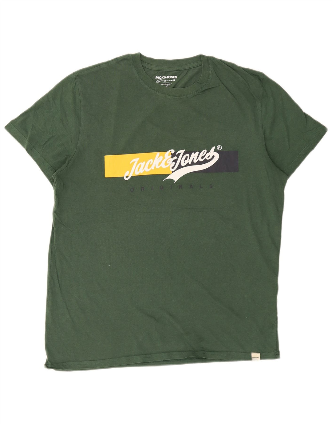 Jack & Jones Mens Graphic T-Shirt Top XL Green