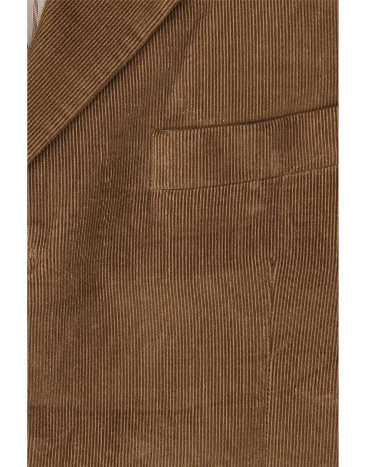Marks & Spencer Mens 3 Button Corduroy Blazer Jacket UK 42 Large Brown
