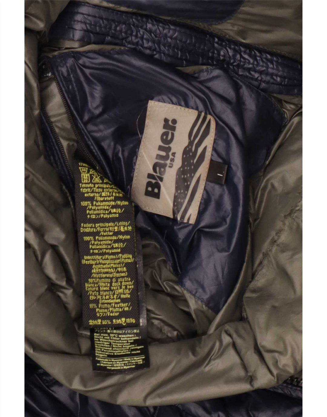 Blauer Mens Hooded Padded Jacket UK 40 Large Navy Blue Polyamide