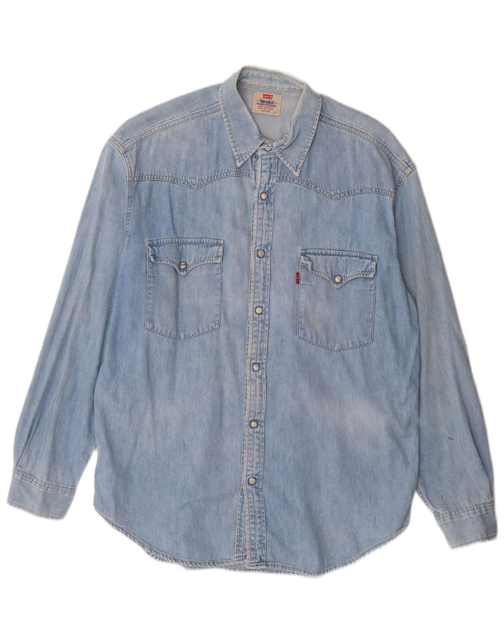 Levi's Mens Denim Shirt Large Blue Cotton