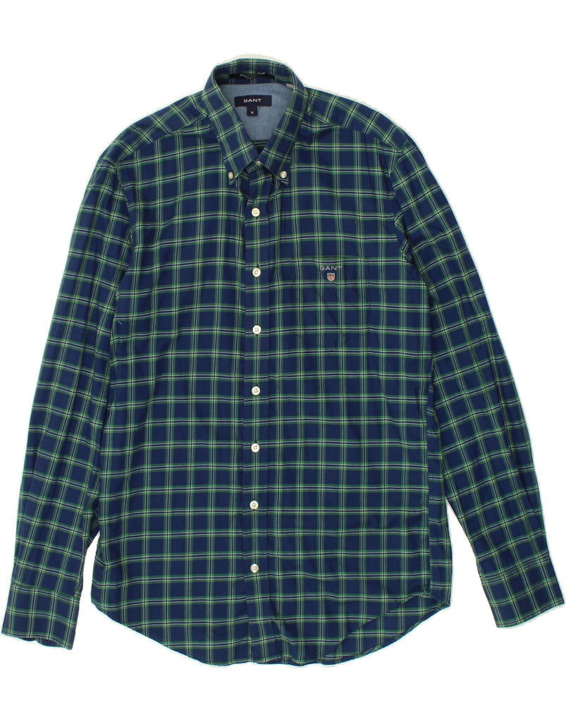 GANT Mens Shirt Medium Navy Blue Check Cotton | Vintage Gant | Thrift | Second-Hand Gant | Used Clothing | Messina Hembry 