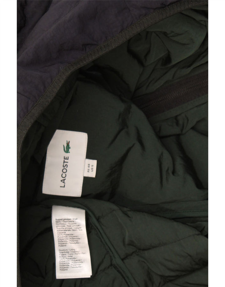 Lacoste Mens Hooded Padded Jacket EU 46 Small Navy Blue Polyamide