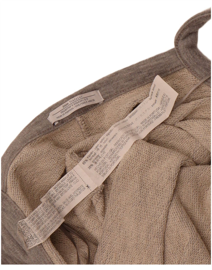 Zara Womens Sleeveless Jumpsuit UK 10 Small Grey Cotton