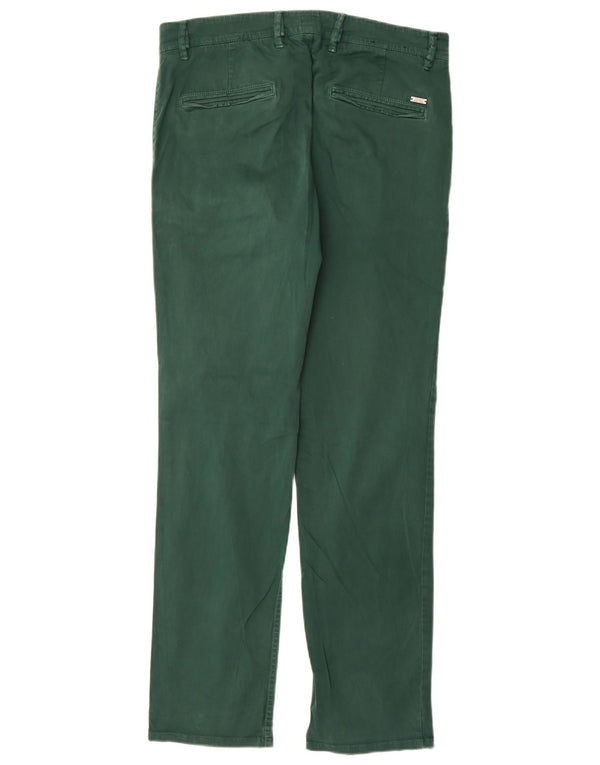 Hugo Boss Mens Straight Regular Fit Chino Trousers W32 L32 Green Cotton