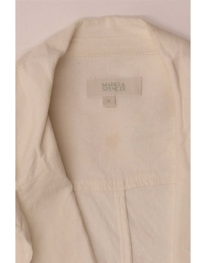 Marks & Spencer Womens 1 Button Blazer Jacket UK 18 XL White