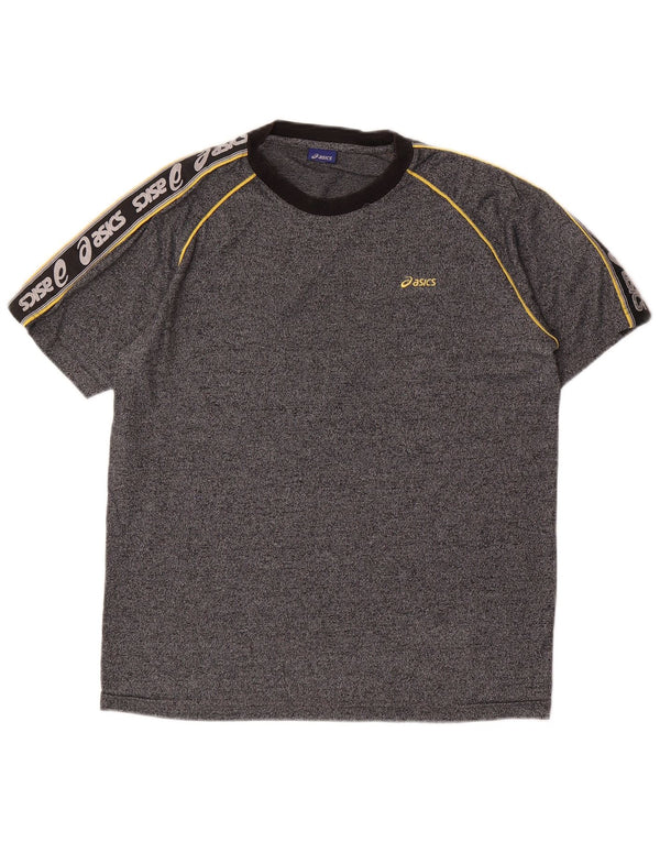 ASICS Mens Graphic T-Shirt Top Medium Grey Colourblock