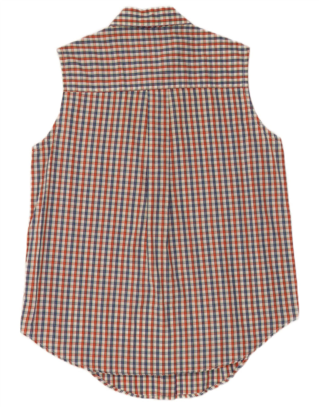 Vintage Womens Sleeveless Shirt UK 16 Large Multicoloured Check